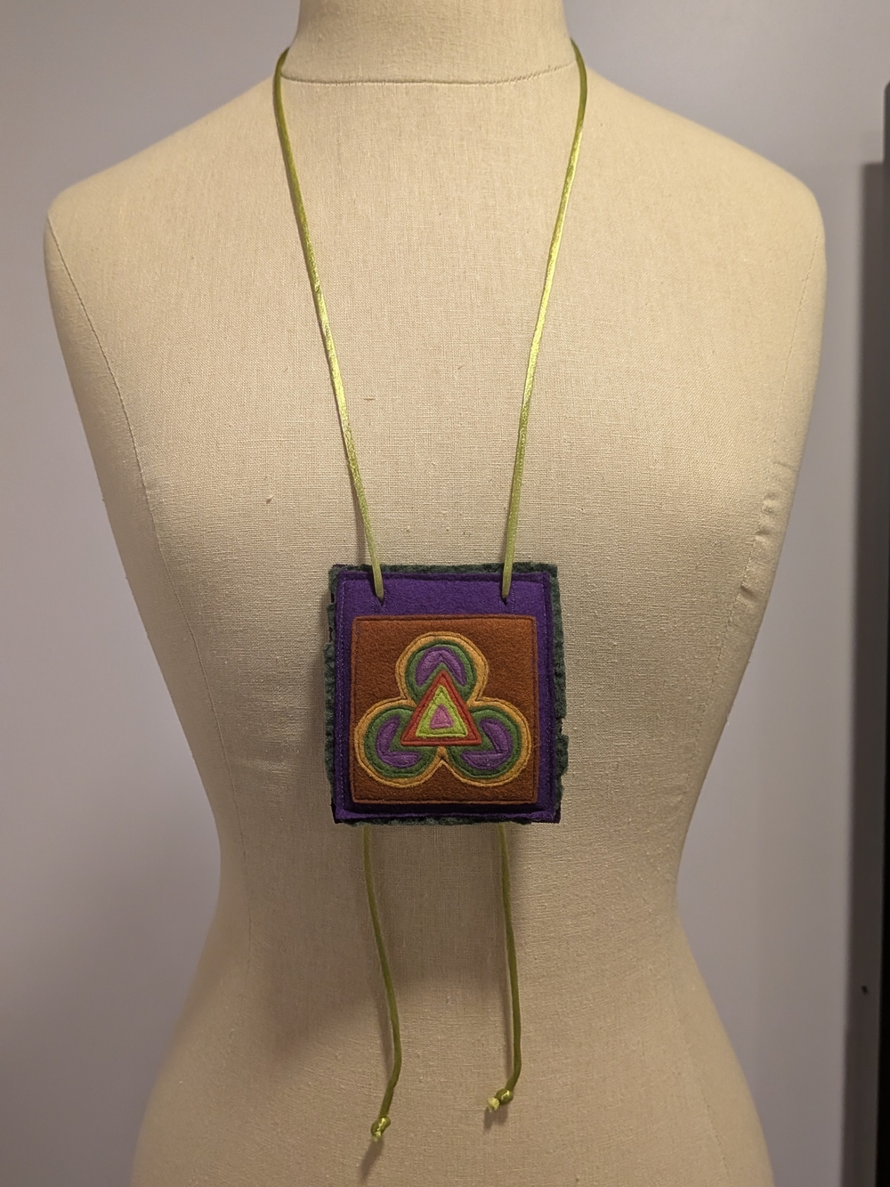 Felt Neck Pouch Celtic Knot | Spiritual Festival Medicine Bag Crystal Holder